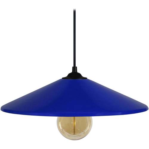 Lampe De Chevet Bras Métal Lustres / suspensions et plafonniers Tosel Suspension conique métal bleu Bleu