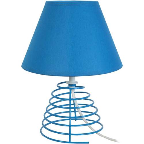 Ton sur ton Lampes de bureau Tosel Lampe de chevet conique métal bleu Bleu