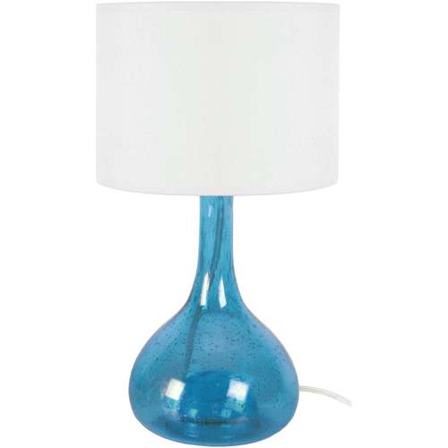Maison & Déco Lampes de bureau Tosel Lampe de chevet bouteille verre bleu et blanc Bleu