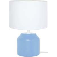 Maison & Déco Lampes de bureau Tosel Lampe de chevet cylindrique bois bleu et blanc Bleu