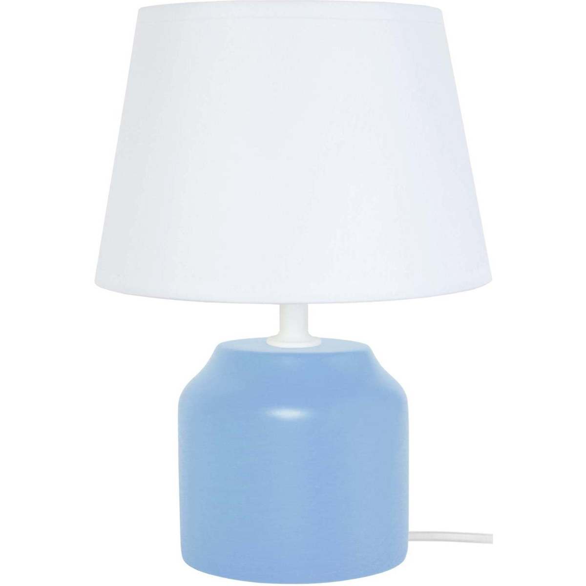 Maison & Déco Swiss Military B Lampe de chevet cylindrique bois bleu et blanc Bleu