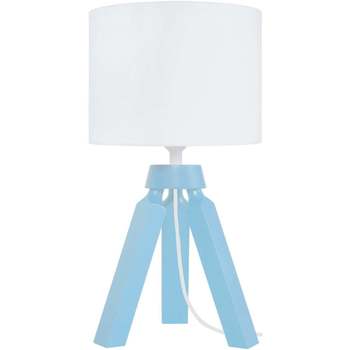 Maison & Déco Lampes de bureau Tosel Lampe de chevet trépied bois bleu et blanc Bleu