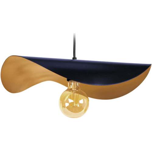 Lampe De Chevet Bras Métal Lustres / suspensions et plafonniers Tosel Suspension chapeau de dame métal bleu et or Bleu