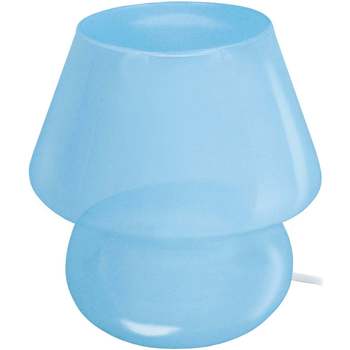 Suspension Conique Tissu Taupe Lampes de bureau Tosel Lampe de chevet champignon verre blue Bleu