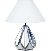 Maison & Déco Lampes de bureau Tosel Lampe de salon géométrique verre chrome et blanc Argenté
