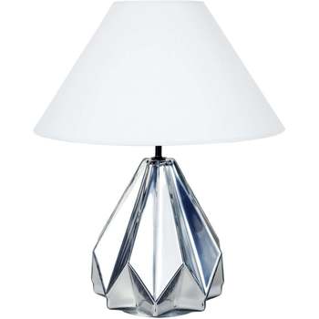 Maison & Déco Lampes de bureau Tosel Lampe de salon géométrique verre chrome et blanc Argenté