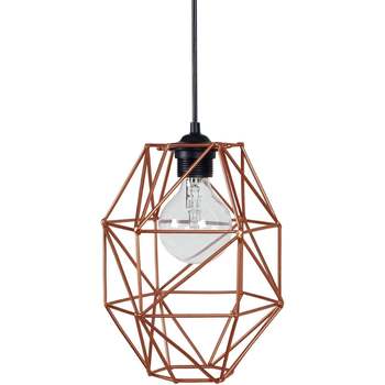 Maison & Déco Lustres / suspensions et plafonniers Tosel Suspension géométrique métal cuivre Orange