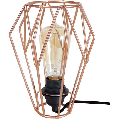 Maison & Déco Livraison gratuite et retour offert Tosel Lampe de chevet géométrique métal cuivre Orange