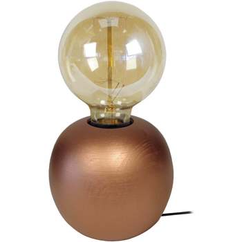 Maison & Déco Lampes de bureau Tosel Lampe de chevet globe bois cuivre Orange