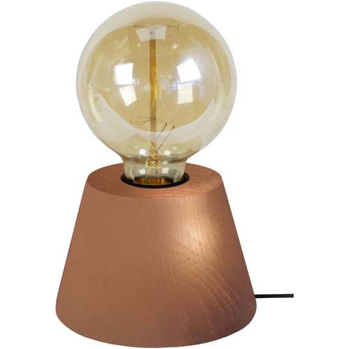 Lampes de bureau Lampes de bureau Tosel Lampe de chevet conique bois cuivre Orange