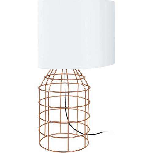 Maison & Déco Lampes de bureau Tosel Lampe a poser filaire métal cuivre et blanc Orange