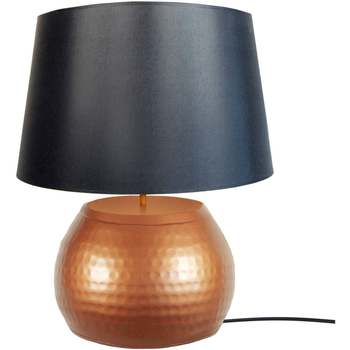 Maison & Déco Lampes de bureau Tosel Lampe de salon globe métal cuivre et noir Orange