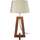 Maison & Déco Only & Sons Lampe de chevet colonne bois foncé et créme Marron