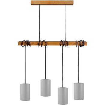 Maison & Déco Lustres / suspensions et plafonniers Tosel Lustre bar bois foncé et gris Marron