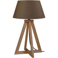 Tops / Blouses Lampes de bureau Tosel Lampe de chevet colonne bois foncé et marron Marron