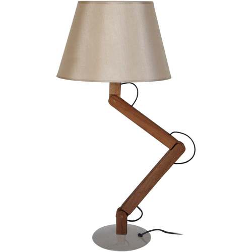 Maison & Déco Lampes de bureau Tosel Lampe de chevet articulé bois foncé et taupe Marron