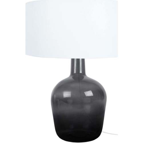 Suspension Conique Tissu Taupe Lampes de bureau Tosel Lampe de chevet bouteille verre fumé et blanc Noir