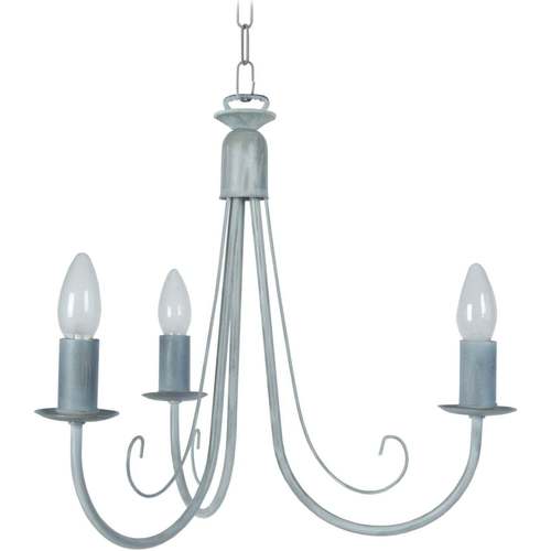 Lampe De Chevet Bras Métal Lustres / suspensions et plafonniers Tosel Lustre multi bras métal gris blanc Gris