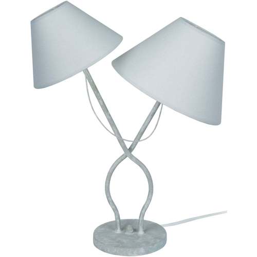 Maison & Déco Lampes de bureau Tosel Lampe de chevet double cylindrique métal gris bleu Gris