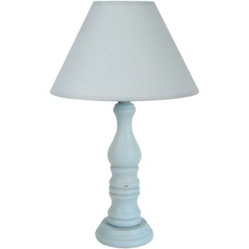 Flora And Co Lampes de bureau Tosel Lampe de chevet colonne bois gris bleu Gris