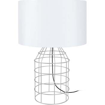 Maison & Déco Lampes de bureau Tosel Lampe a poser filaire métal gris et blanc Gris