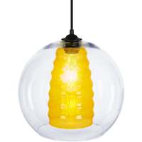 LA MODE RESPONSABLE Lustres / suspensions et plafonniers Tosel Suspension globe verre jaune Jaune