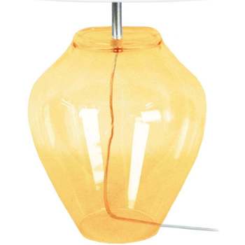 Maison & Déco Stones and Bones Tosel Lampe a poser vase verre jaune et blanc Jaune