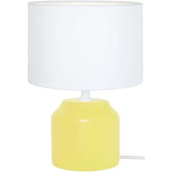 Maison & Déco Lampes de bureau Tosel Lampe de chevet cylindrique bois jaune et blanc Jaune