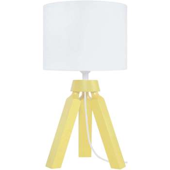 Maison & Déco Lampes de bureau Tosel Lampe de chevet trépied bois jaune et blanc Jaune