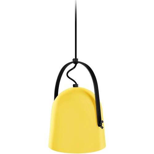 Pochettes / Sacoches Lustres / suspensions et plafonniers Tosel Suspension dôme métal jaune et noir Jaune