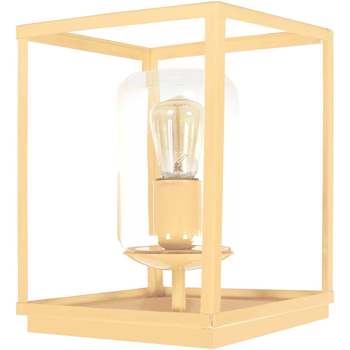 The Linen Yard Lampes de bureau Tosel Lampe a poser carré métal jaune et transparent Jaune