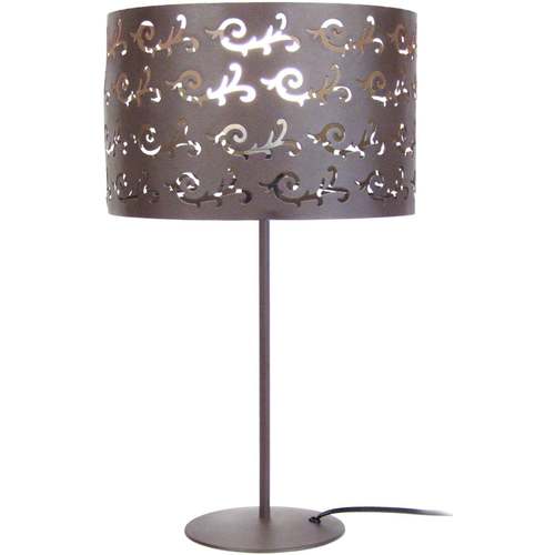 Suspension Conique Tissu Taupe Lampes de bureau Tosel Lampe a poser droit métal marron Marron