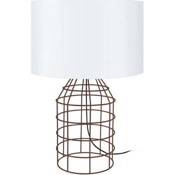 Maison & Déco Lampes de bureau Tosel Lampe a poser filaire métal marron et blanc Marron