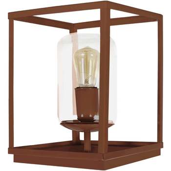 Maison & Déco Lampes de bureau Tosel Lampe a poser carré métal marron et transparent Marron
