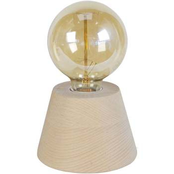 Suspension Conique Tissu Taupe Lampes de bureau Tosel Lampe de chevet conique bois naturel Beige