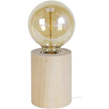Maison & Déco Lampes de bureau Tosel Lampe de chevet cylindrique bois naturel Beige