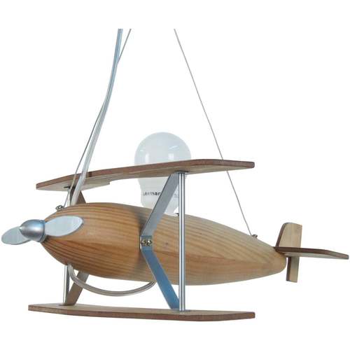 Suspension Conique Tissu Taupe Lustres / suspensions et plafonniers Tosel Suspension avion bois naturel Beige