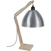 Maison & Déco Lampes de bureau Tosel Lampe de chevet arqué bois naturel  et aluminium Beige