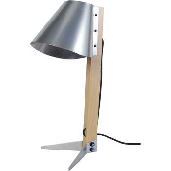 Maison & Déco Lampes de bureau Tosel Lampe de bureau trépied bois naturel  et aluminium Beige
