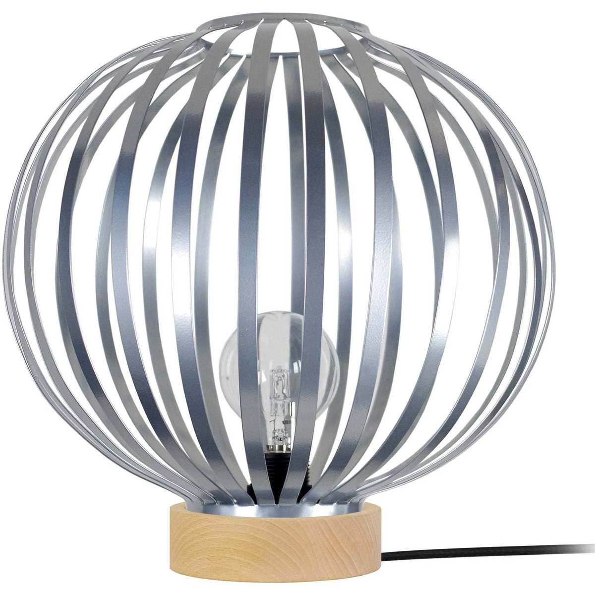 Maison & Déco Lune Et Lautre Tosel Lampe a poser globe métal naturel et aluminium Beige