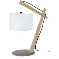 Tops / Blouses Lampes de bureau Tosel Lampe de chevet arqué bois naturel et blanc Beige