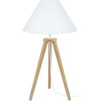 Tops / Blouses Lampes de bureau Tosel Lampe de chevet trépied bois naturel et blanc Beige