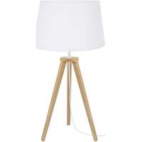 Tops / Blouses Lampes de bureau Tosel Lampe de chevet trépied bois naturel et blanc Beige