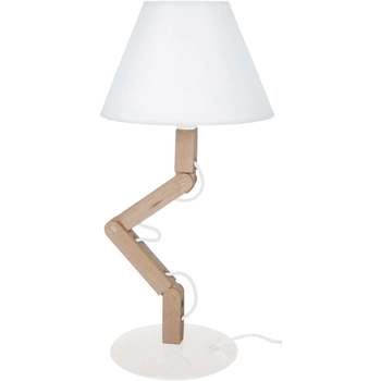 Calvin Klein Jea Lampes de bureau Tosel Lampe a poser articulé bois naturel et blanc Beige