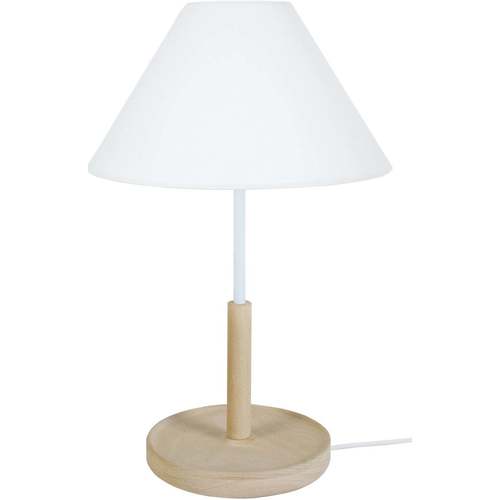 Maison & Déco Lampes de bureau Tosel Lampe de chevet droit bois naturel et blanc Beige