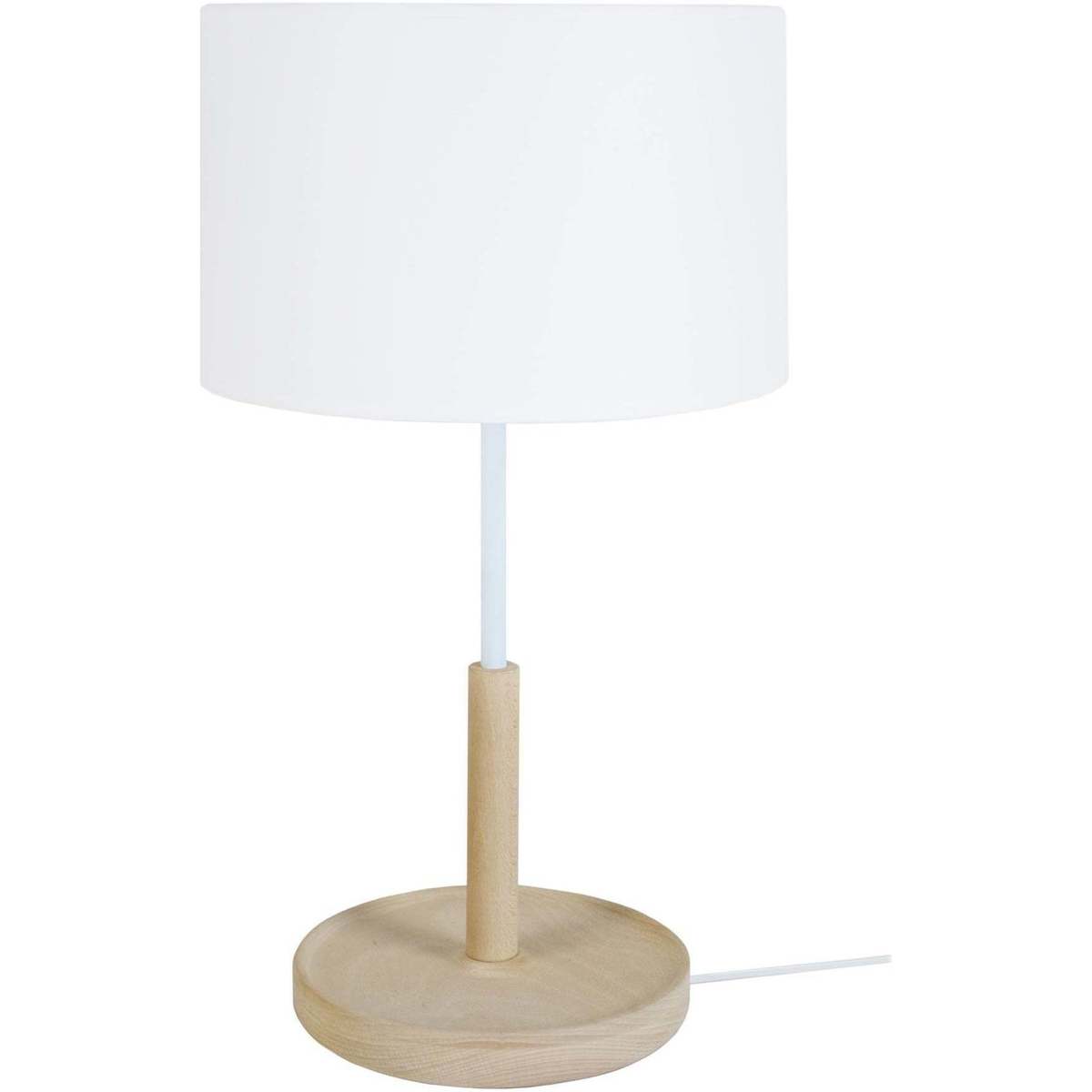 Le Temps des Cer Lampes de bureau Tosel Lampe de chevet droit bois naturel et blanc Beige