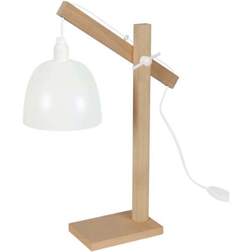 Sandales et Nu-pieds Lampes de bureau Tosel Lampe de bureau articulé bois naturel et blanc Beige