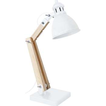 Lampes de bureau Lampes de bureau Tosel Lampe de bureau articulé métal naturel et blanc Beige
