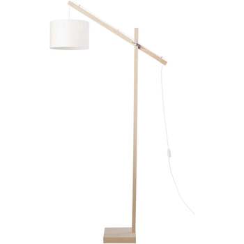 Maison & Déco Lampadaires Tosel lampadaire liseuse articulé bois naturel et blanc Beige
