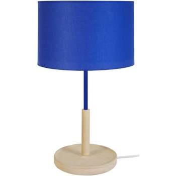 Maison & Déco Lampes de bureau Tosel Lampe de chevet droit bois naturel et bleu Beige